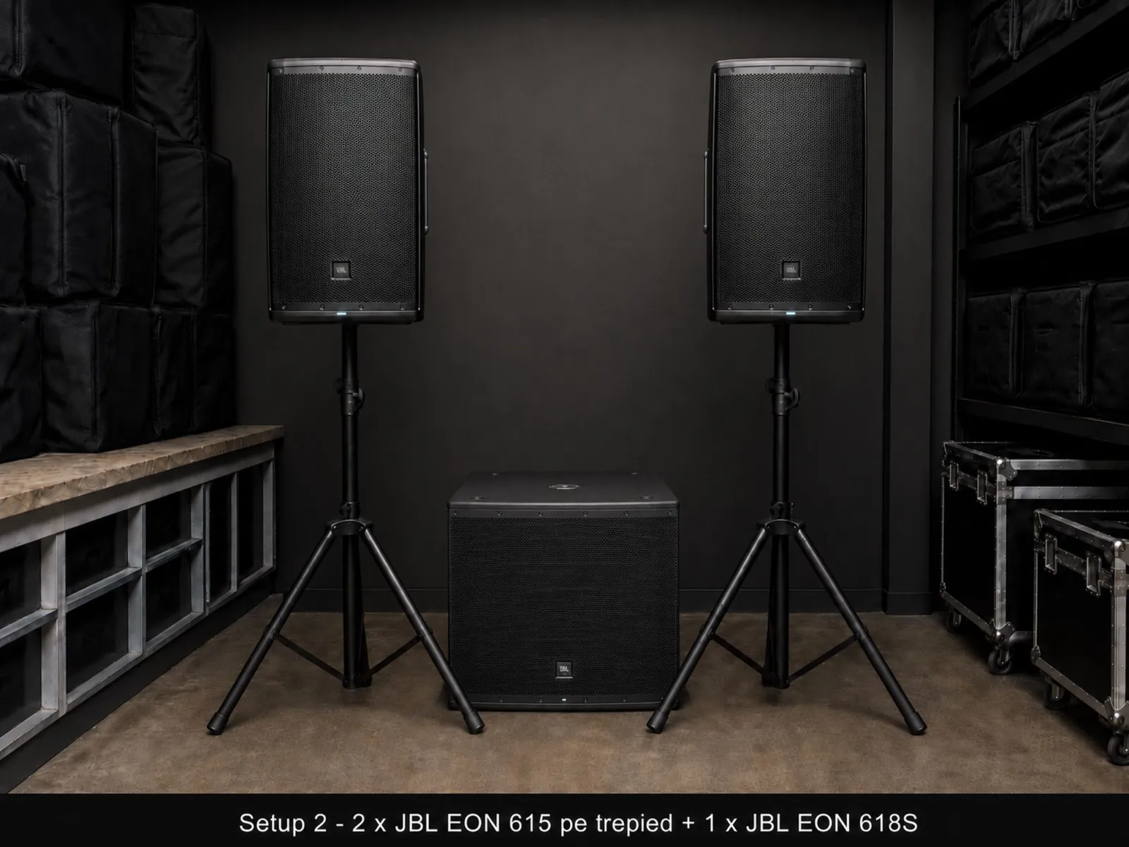 Sonorizare JBL — 2 boxe EON 615 + subwoofer (Setup 2)