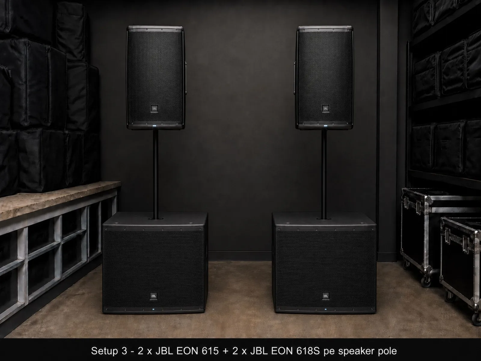 Sonorizare JBL — 2 boxe EON 615 + 2 subwoofere (Setup 3)